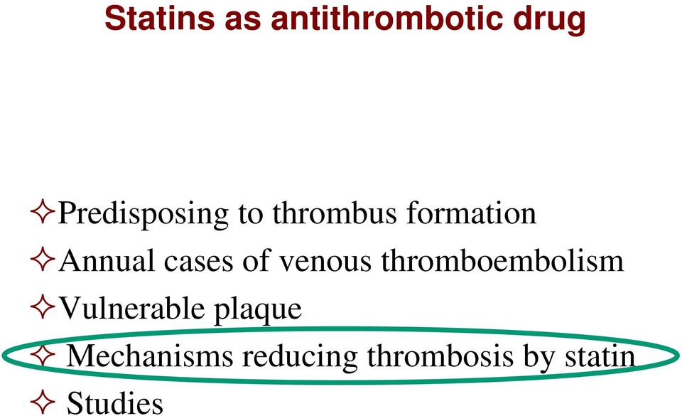 cases of venous thromboembolism Vulnerable