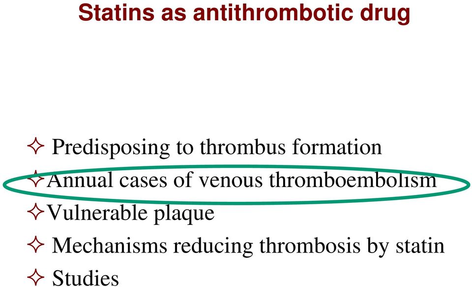 cases of venous thromboembolism Vulnerable