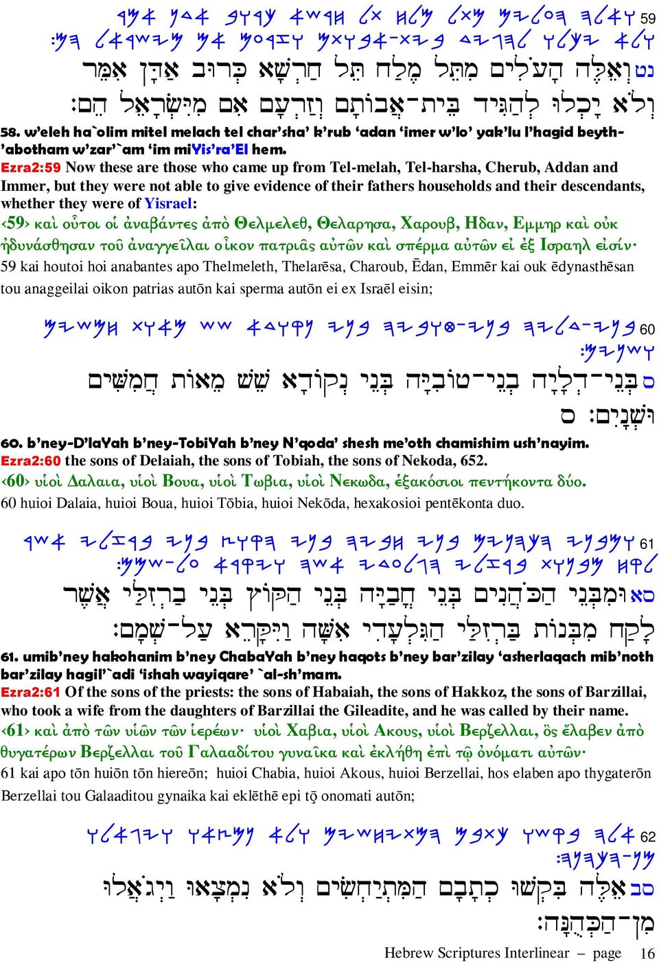 Ezra2:59 Now these are those who came up from Tel-melah, Tel-harsha, Cherub, Addan and Immer, but they were not able to give evidence of their fathers households and their descendants, whether they