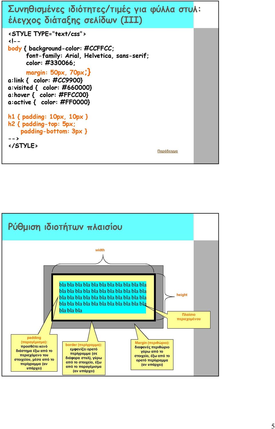 a:active { color: #FF0000} h1 { padding: 10px, 10px } h2 { padding-top: 5px; padding-bottom: 3px } --> </STYLE> Παράδειγμα Ρύθμιση ιδιοτήτων πλαισίου width bla bla bla bla bla bla bla bla bla bla bla