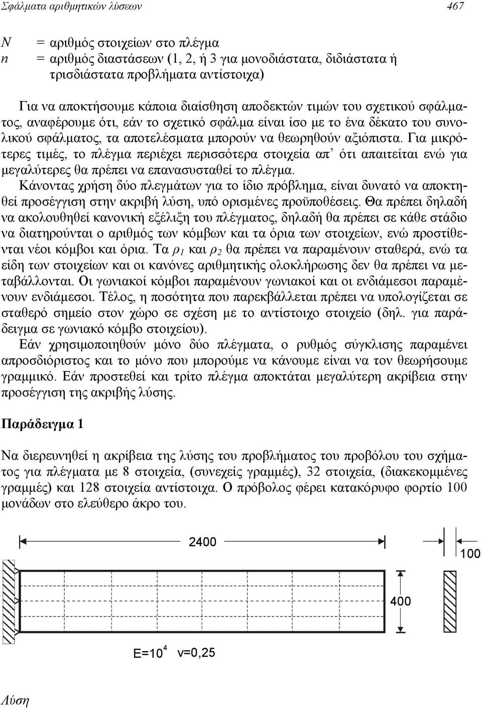 Για µικρότερες τιµές, το πλέγµα περιέχει περισσότερα στοιχεία απ ότι απαιτείται ενώ για µεγαλύτερες θα πρέπει να επανασυσταθεί το πλέγµα.