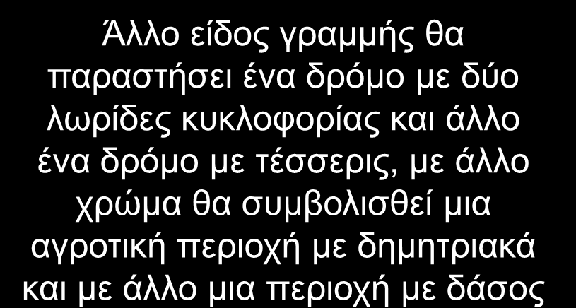 Χαρτογραφικά σύμβολα Σύμβολα για την παράσταση ομοειδών γραφικών στοιχείων που