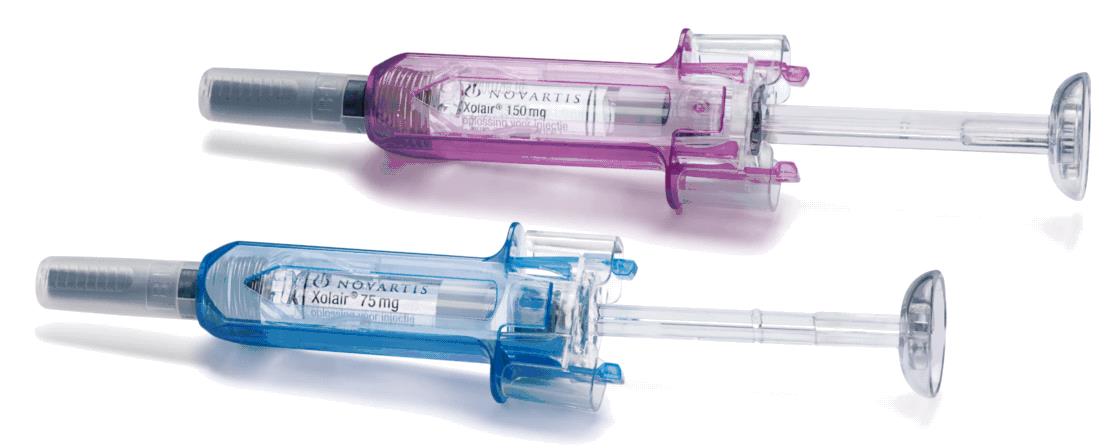 Omalizumab Είναι αποτελεσματική σε IgE-εξαρτώμενο αλλεργικό άσθμα, το οποίο παραμένει μη ελεγχόμενο παρά τη βέλτιστη