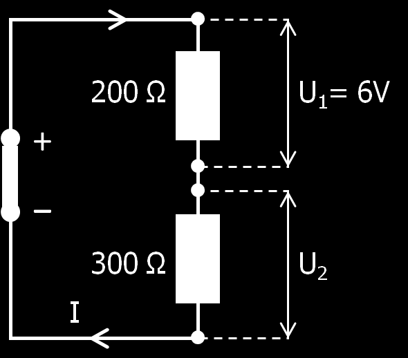22. Výsledný odpor rezistorov sériové zapojenie 1. V obvode zostavenom podľa schémy sú k zdroju s napätím U = 6V za sebou /do série/ zapojené dva rezistory s odpormi R 1 = 8 Ω a R 2 = 12 Ω.