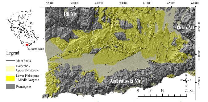 1.7 ΓΕΩΛΟΓΙΚΕΣ ΣΥΝΘΗΚΕΣ ΛΕΚΑΝΗΣ ΜΕΣΣΑΡΑΣ Η λεκάνη της Μεσσαράς εκτείνεται κατά διεύθυνση Α-Δ και αποτελεί το νότιο τμήμα της λεκάνης του Ηρακλείου.