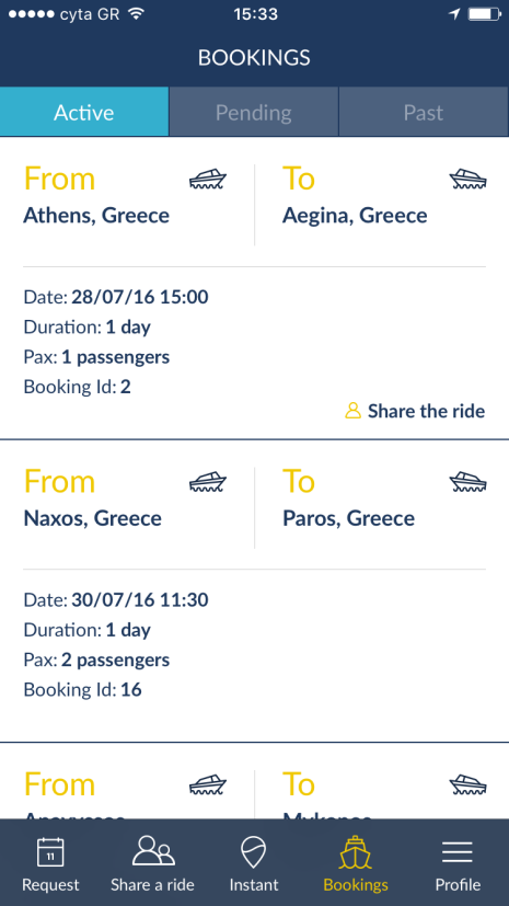 ΚΡΑΤΗΣΗ INSTANT BOOKING Μόλις ένας πελάτης κάνει κράτηση και πληρωμή για άμεσο/ημερήσιο ναύλο [INSTANT BOOKING] για το σκάφος σας, λαμβάνετε ενημερωτικό