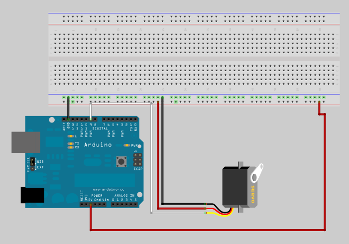 Άσκηση 4 Έλεγχος Servo Motor Στόχος της Άσκησης 4 είναι η εξοικείωση με τη σύνδεση και χειρισμό ενός Servo Motor το οποίο μπορεί να περιστρέψει τον άξονά του κατά 180 μοίρες.