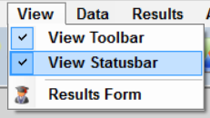 Εικόνα: Menu File Menu View Το menu view έχει τις επιλογές View Toolbar και View Statusbar που αποκρύπτουν ή εμφανίζουν τα αντίστοιχα control στην κεντρική