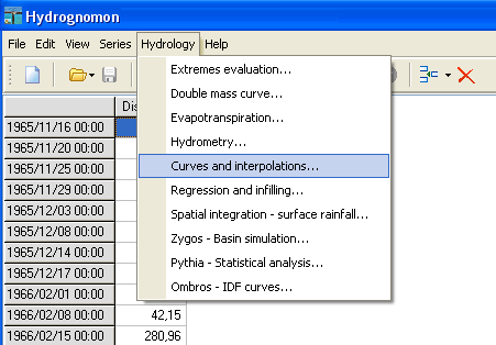 που υπάρχουν για αυτές (timeseries selections).