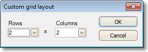 Manual de utilizare PicoScope 6 6.3.1 51 Caseta de dialog Layout personalizat grilă Locaţie: faceţi clic dreapta pe Vizualizare > meniu Vizualizări > Layout grilă > Layout personalizat.