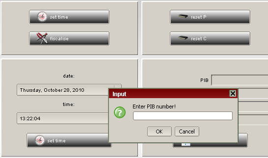 Dugmadima RESET P i RESET C se izrađuju reseti. Oni se mogu izraditi samo nakon podešenog datuma i vremena. Reset P će obrisati RAM i promet koji nije zabeležen u Dnevnom izvještaju.