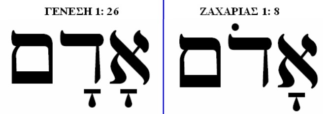 Παρακάτω δίνουμε μία γενική εικόνα των σημείωνπου χρησιμοποίησαν οι Μασορίτες Εβραίοι καθώς και πως τα εφάρμοσαν στις λέξεις που εξετάσαμε στα εδάφια ΓΕΝΕΣΗ 1 : 26 και ΖΑΧΑΡΙΑΣ 1 : 8.