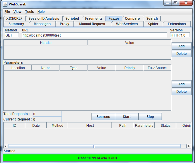 Εικόνα : Το Fuzzer plug-in. Ένα καλό παράδειγμα θα ήταν εάν είχαμε μια λίστα ονομάτων χρήστη και κωδικών πρόσβασης.