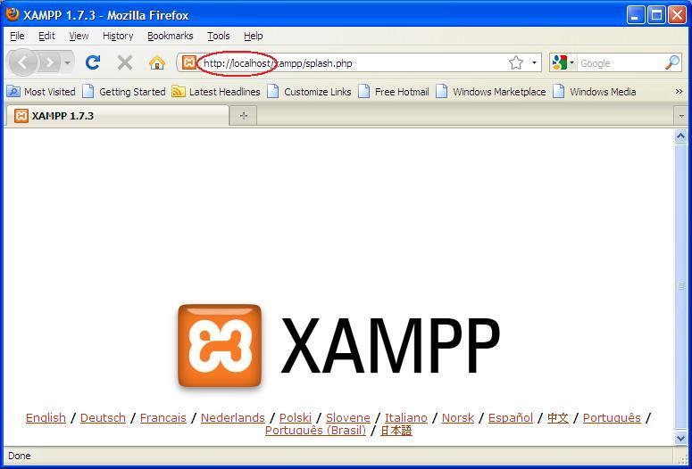 ΕΓΚΑΤΑΣΤΑΣΗ XAMPP (3/6) Μετά την εγκατάσταση και προκειμένου να δοκιμάσουμε αν εγκαταστάθηκε σωστά ο Apache HTTP Server,