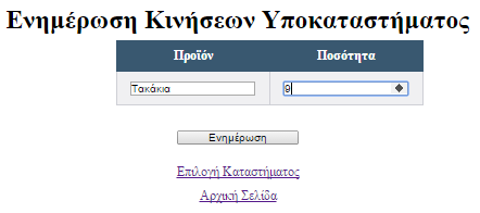 Ας υποθέσουμε ότι έγιναν κάποιες πωλήσεις στο υποκατάστημά μας και πρέπει να τις καταχωρίσουμε.