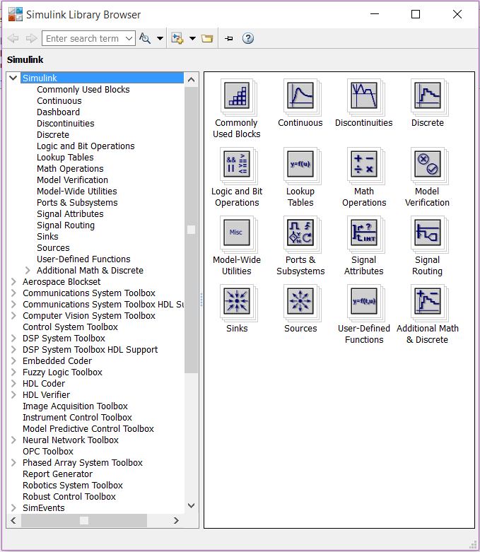 Εικόνα 1.7: Simulink Library Browser 1.3.