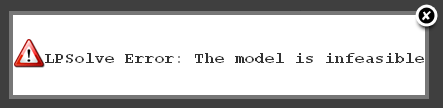 } case 3: case 4: case 5: } $x=0; break; $errmsg="lpsolve Error: The model is unbounded"; break; $errmsg="lpsolve Error: The model is degenerative"; break; $errmsg="lpsolve Error: Numerical failure