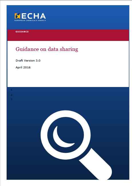 Draft Guidance on data sharing Επικαιροποίηση σε εξέλιξη Δημοσίευση προσχέδιου καθοδήγησης http://echa.europa.