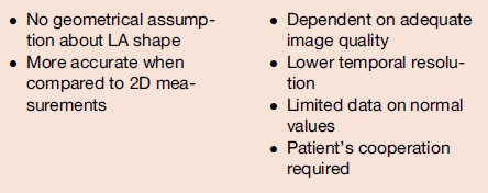 LA VOLUME: 3D echocardiography 4CH 3D data Despite these advantages, the lack of a