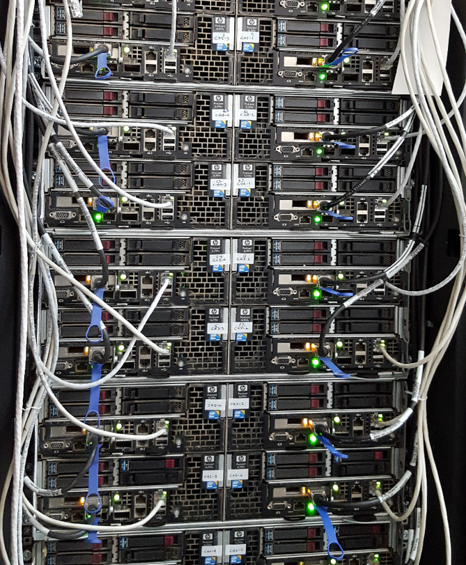 HPC - Υποδομή 24 nodes 6 chassis HP s6500 Χ 4 servers HP Proliant SL390 G7 Δύο (2) Intel Xeon L5640 (2.