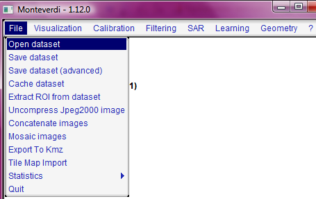 Εικόνα 7.13 : Μενού για την επιλογή Open dataset Εικόνα 7.