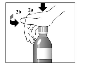4. Πιείτε το διάλυμα ή χορηγήστε το στον ασθενή αμέσως. 5. κλείστε τη φιάλη βιδώνοντας το καπάκι σφιχτά. 6. Αμέσως ξεπλύνετε το δοσιμετρικό κύπελλο με νερό. 7.
