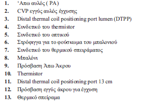 Σχεδιάγραμμα 7: CCOmbo V pulmonary artery catheter (2) Επεξήγηση διαγράμματος: 3.