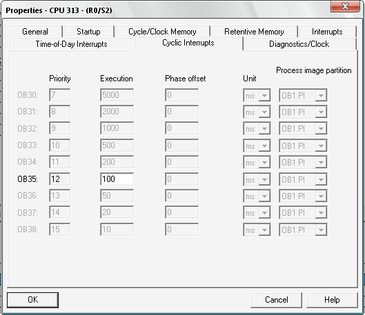 Σχήµα 3.3.5. Retentive Memory Properties της CPU του Προγραµµατιζόµενου Ελεγκτή της διάταξης.