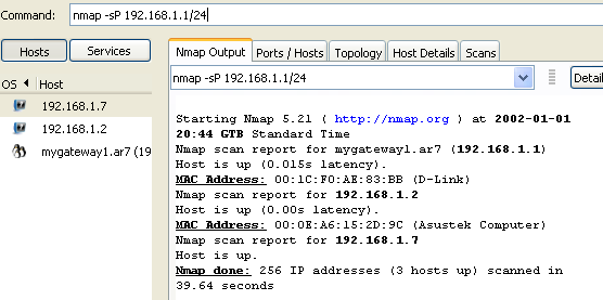 Host Discovery (2) Skip port scan (-sp) ping scan - prints out