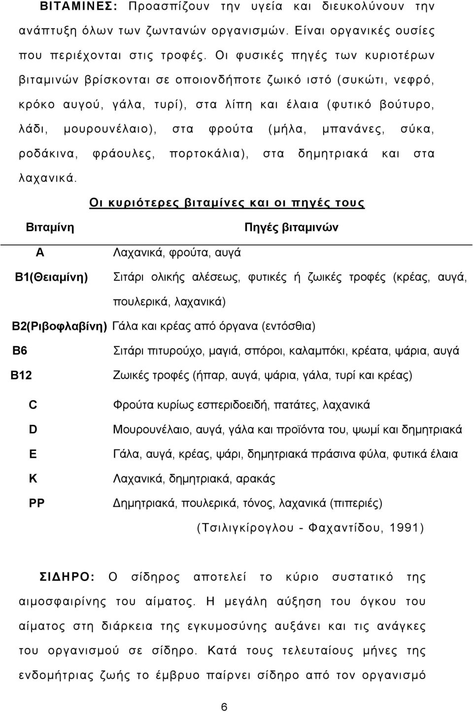 µπανάνες, σύκα, ροδάκινα, φράουλες, πορτοκάλια), στα δηµητριακά και στα λαχανικά.