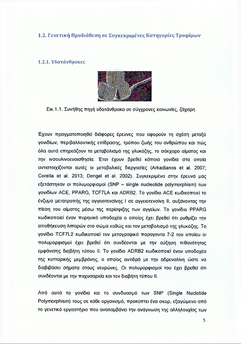 αίματος και την ινσουλινοευαισθησία. Έτσι έχουν βρεθεί κάποια γονίδια στα οποία αντιστοιχίζονται αυτές οι μεταβολικές διεργασίες (Arkadianos et al. 2007; Corella et al. 2013; Dengel et al. 2002).