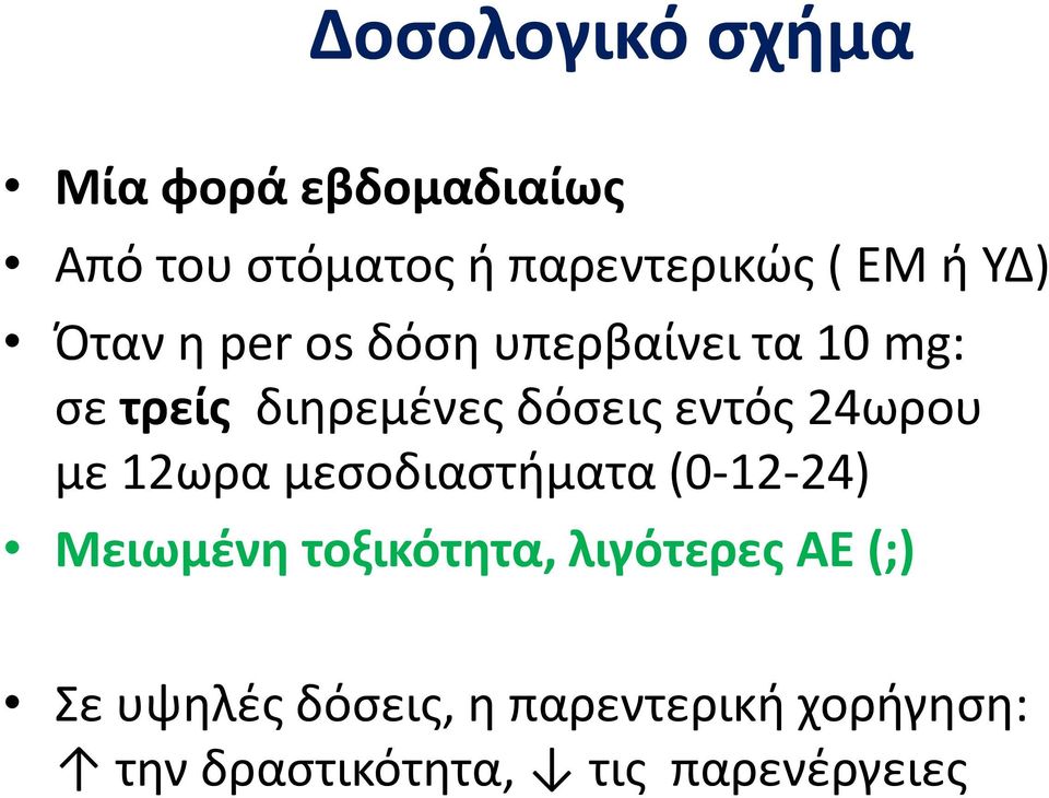 24ωρου με 12ωρα μεσοδιαστήματα (0-12-24) Μειωμένη τοξικότητα, λιγότερες ΑΕ