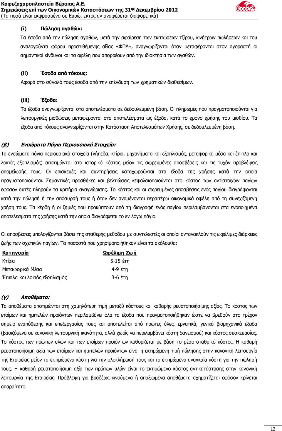 (iii) Έξοδα: Τα έξοδα αναγνωρίζονται στα αποτελέσματα σε δεδουλευμένη βάση.