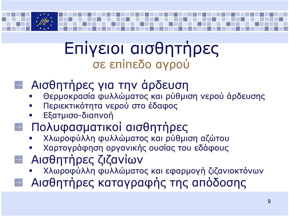 αισθητήρες Χλωροφύλλη φυλλώματος και ρύθμιση αζώτου Χαρτογράφηση οργανικής ουσίας του εδάφους