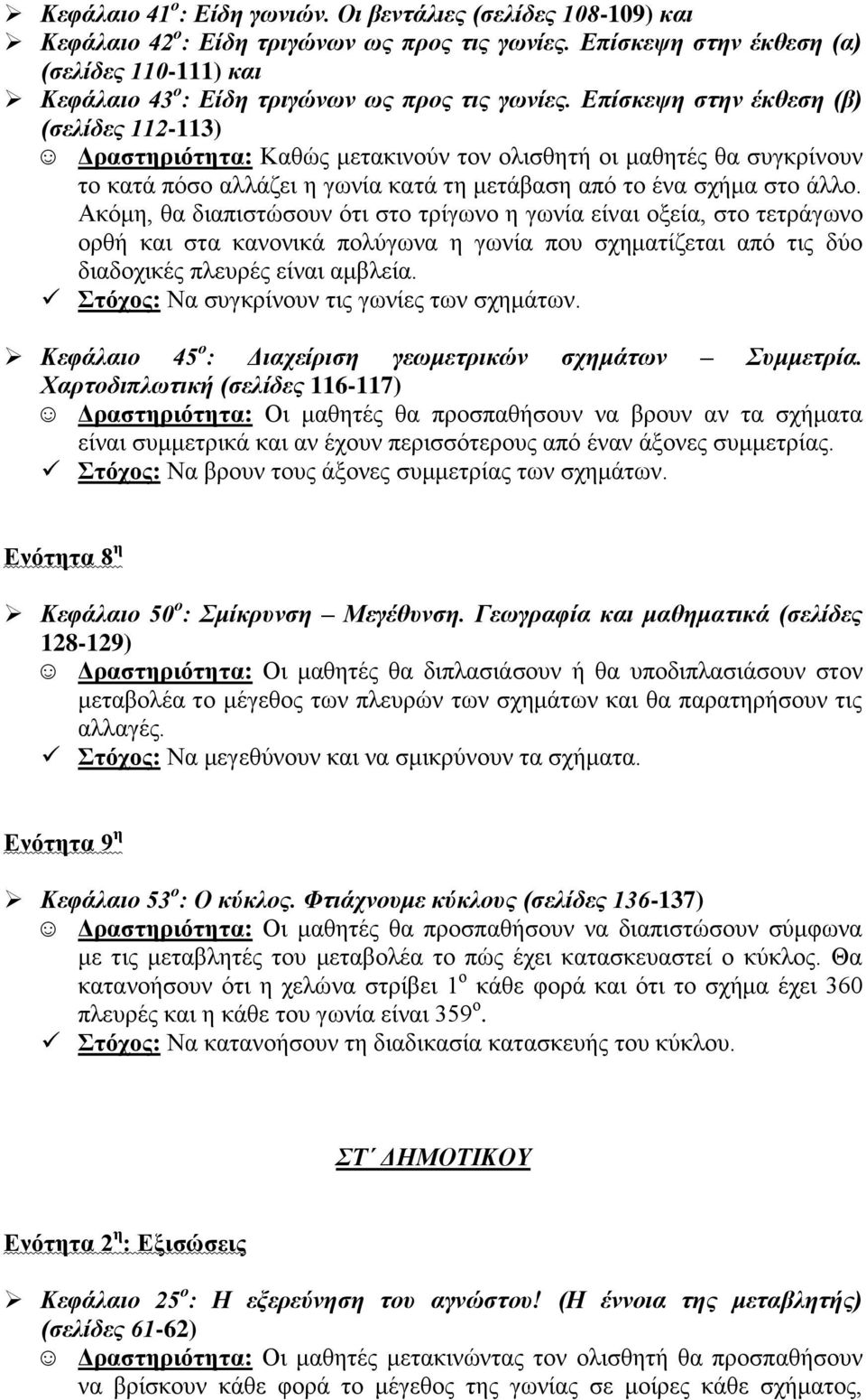 Δπίζθεςε ζηελ έθζεζε (β) (ζειίδεο 112-113) Γξαζηεξηόηεηα: Καζώο κεηαθηλνύλ ηνλ νιηζζεηή νη καζεηέο ζα ζπγθξίλνπλ ην θαηά πόζν αιιάδεη ε γσλία θαηά ηε κεηάβαζε από ην έλα ζρήκα ζην άιιν.