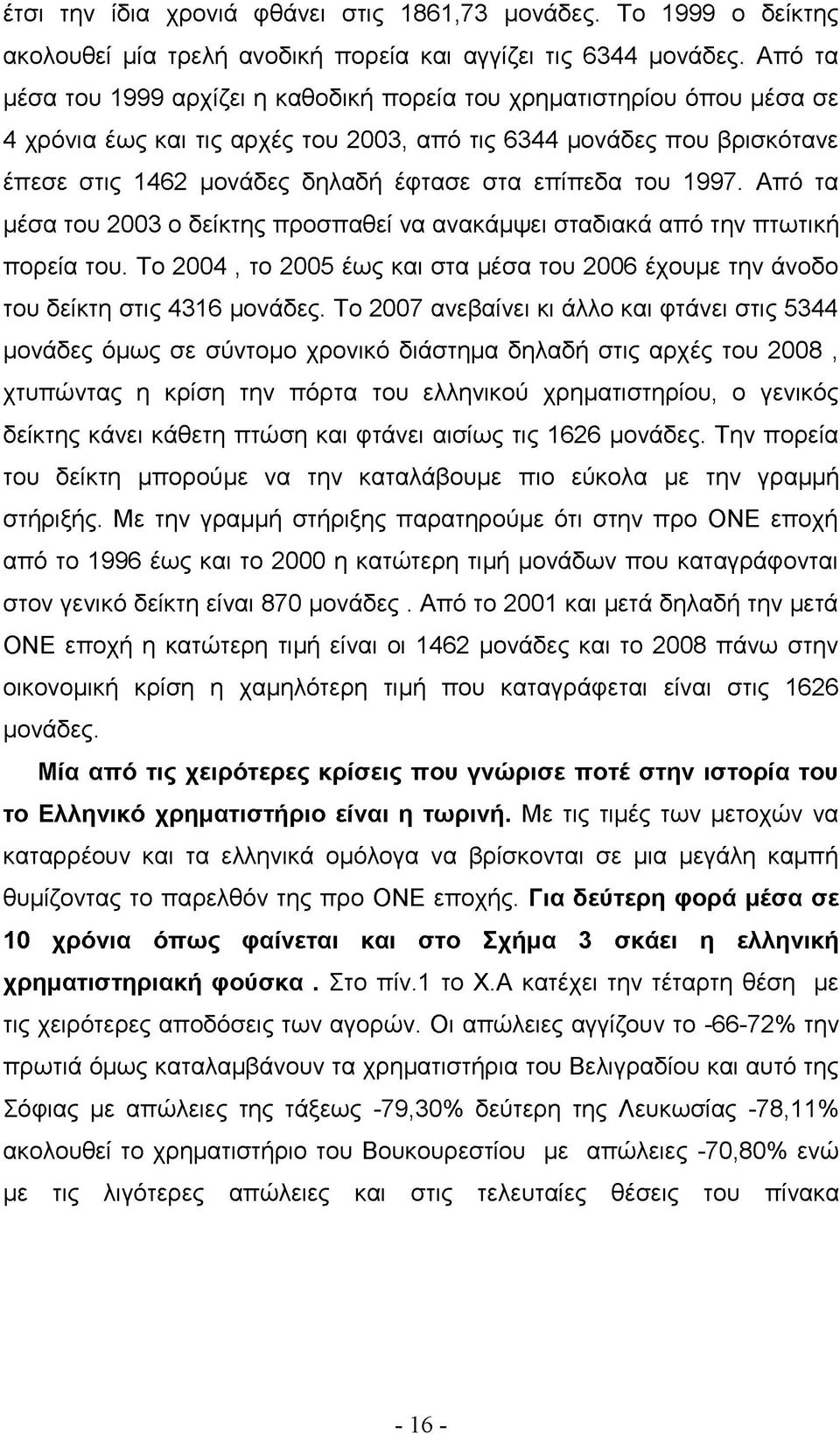 επίπεδα του 1997. Από τα μέσα του 2003 ο δείκτης προσπαθεί να ανακάμψει σταδιακά από την πτωτική πορεία του. Το 2004, το 2005 έως και στα μέσα του 2006 έχουμε την άνοδο του δείκτη στις 4316 μονάδες.