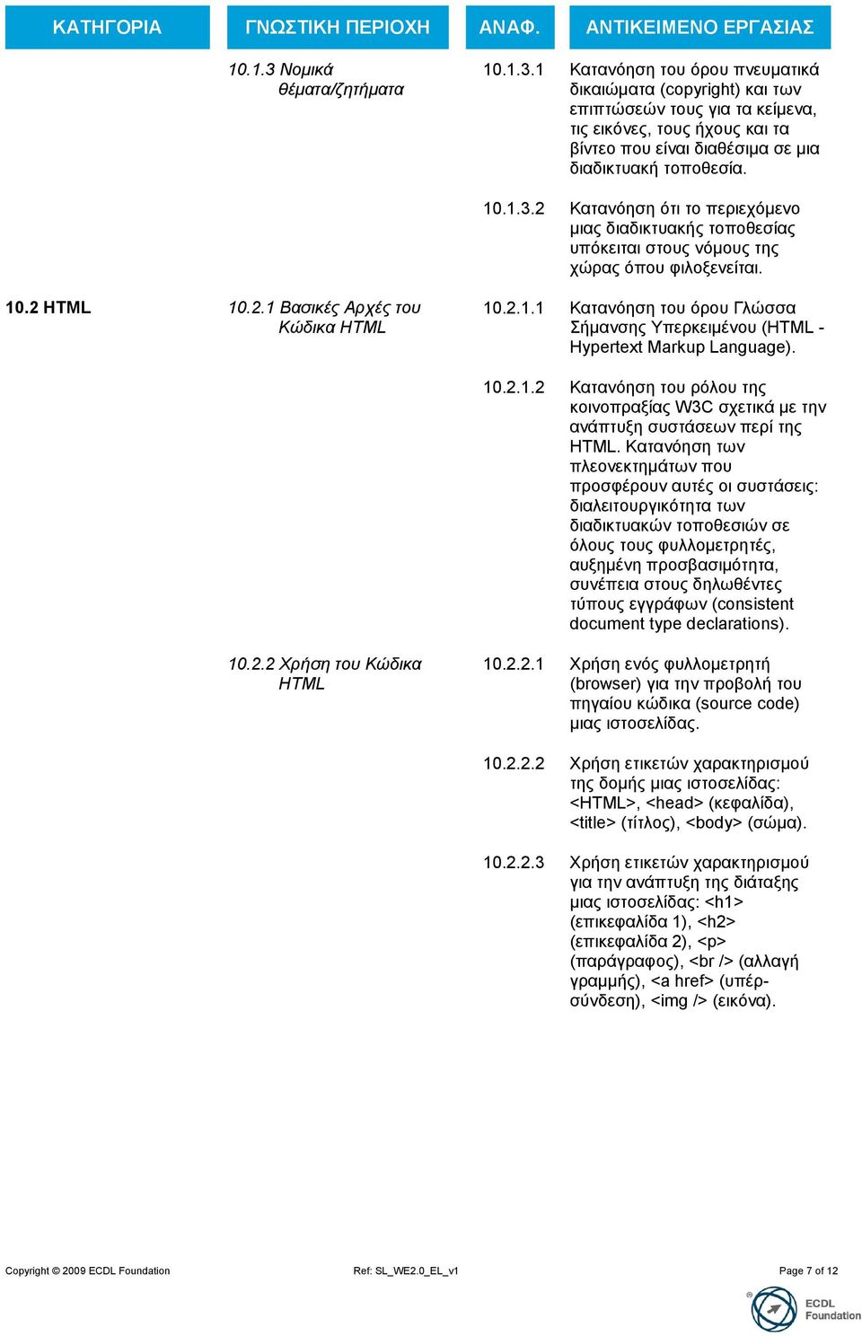 10.2.1.2 Καηαλόεζε ηνπ ξόινπ ηεο θνηλνπξαμίαο W3C ζρεηηθά κε ηελ αλάπηπμε ζπζηάζεσλ πεξί ηεο HTML.