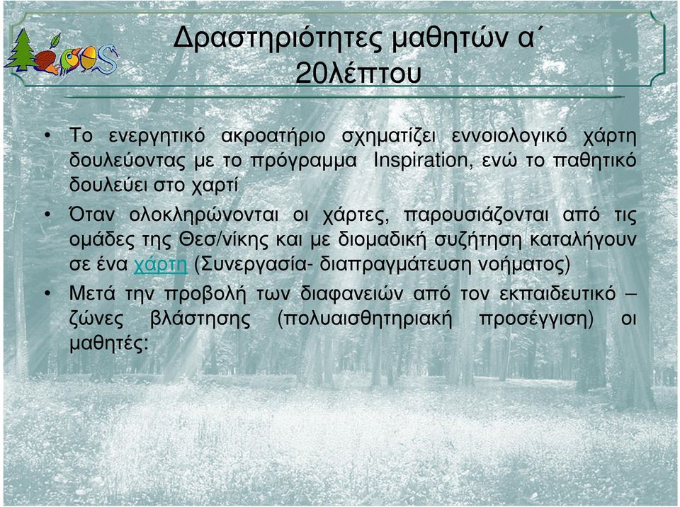 τις οµάδες της Θεσ/νίκης και µε διοµαδική συζήτηση καταλήγουν σε ένα χάρτη (Συνεργασία- διαπραγµάτευση