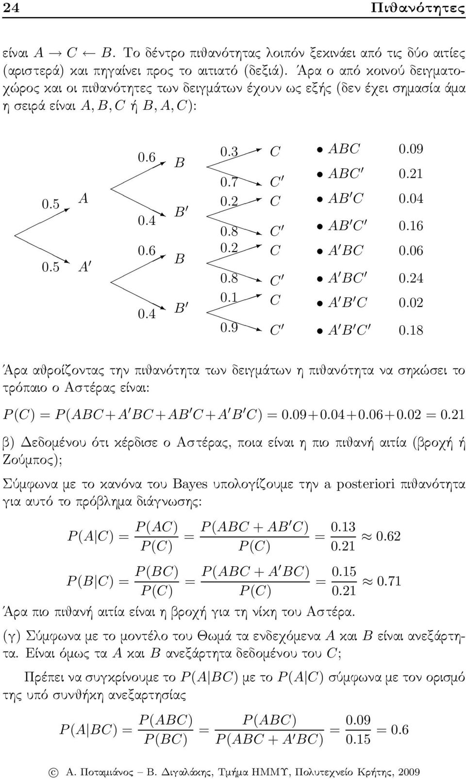 9 C C C C C C C C ABC ABC AB C AB C A BC A BC A B C A B C 0.09 0.21 0.04 0.16 0.06 0.24 0.02 0.