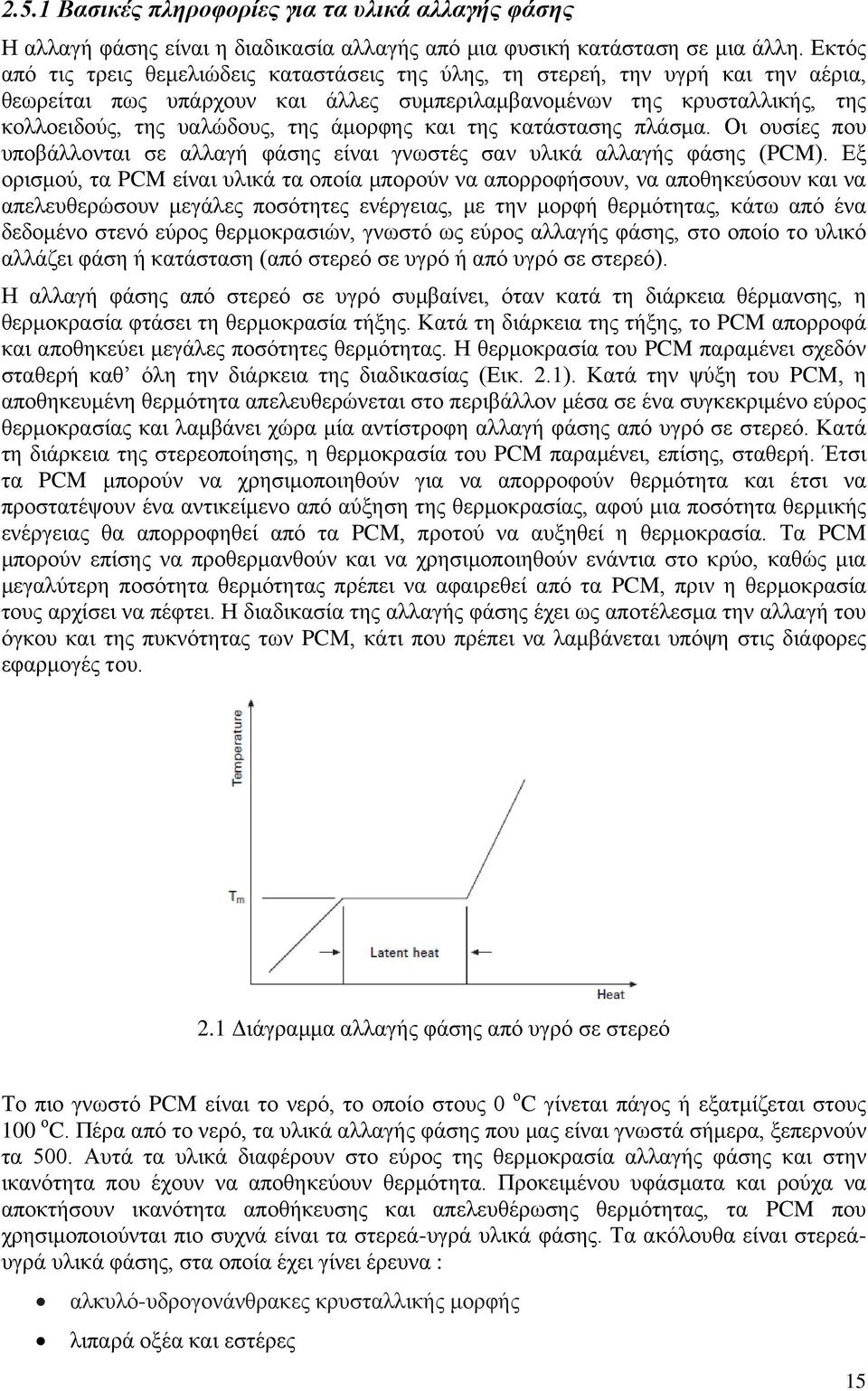 άμορφης και της κατάστασης πλάσμα. Οι ουσίες που υποβάλλονται σε αλλαγή φάσης είναι γνωστές σαν υλικά αλλαγής φάσης (PCM).