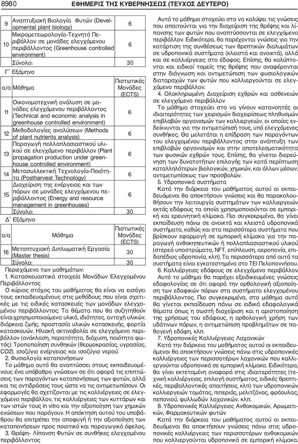 Μεθοδολογίες αναλύσεων (Methods 12 of plant nutrients analysis) Παραγωγή πολλαπλασιαστικού υλι κού σε ελεγχόμενο περιβάλλον (Plant 13 propagation production under green house controlled environment)