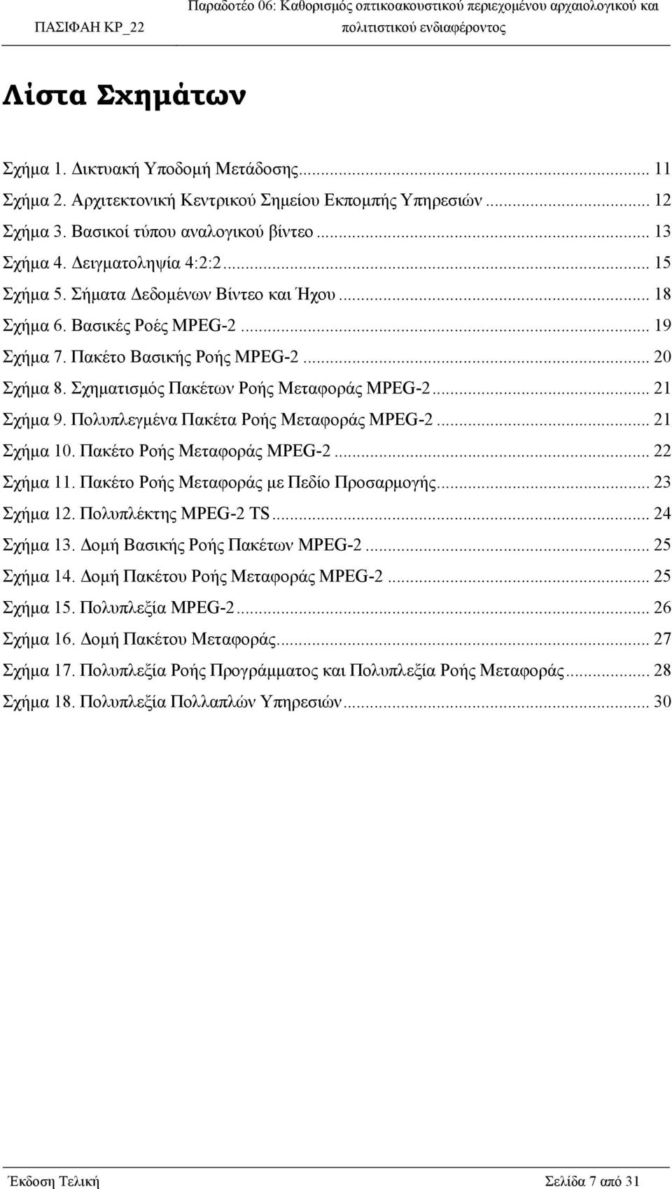 Πολυπλεγµένα Πακέτα Ροής Μεταφοράς MPEG-2... 21 Σχήµα 10. Πακέτο Ροής Μεταφοράς MPEG-2... 22 Σχήµα 11. Πακέτο Ροής Μεταφοράς µε Πεδίο Προσαρµογής... 23 Σχήµα 12. Πολυπλέκτης MPEG-2 TS... 24 Σχήµα 13.