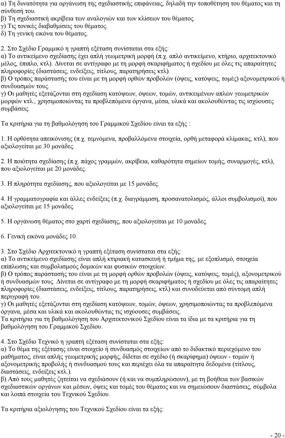 Δίνεται σε αντίγραφο με τη μορφή σκαριφήματος ή σχεδίου με όλες τις απαραίτητες πληροφορίες (διαστάσεις, ενδείξεις, τίτλους, παρατηρήσεις κτλ).