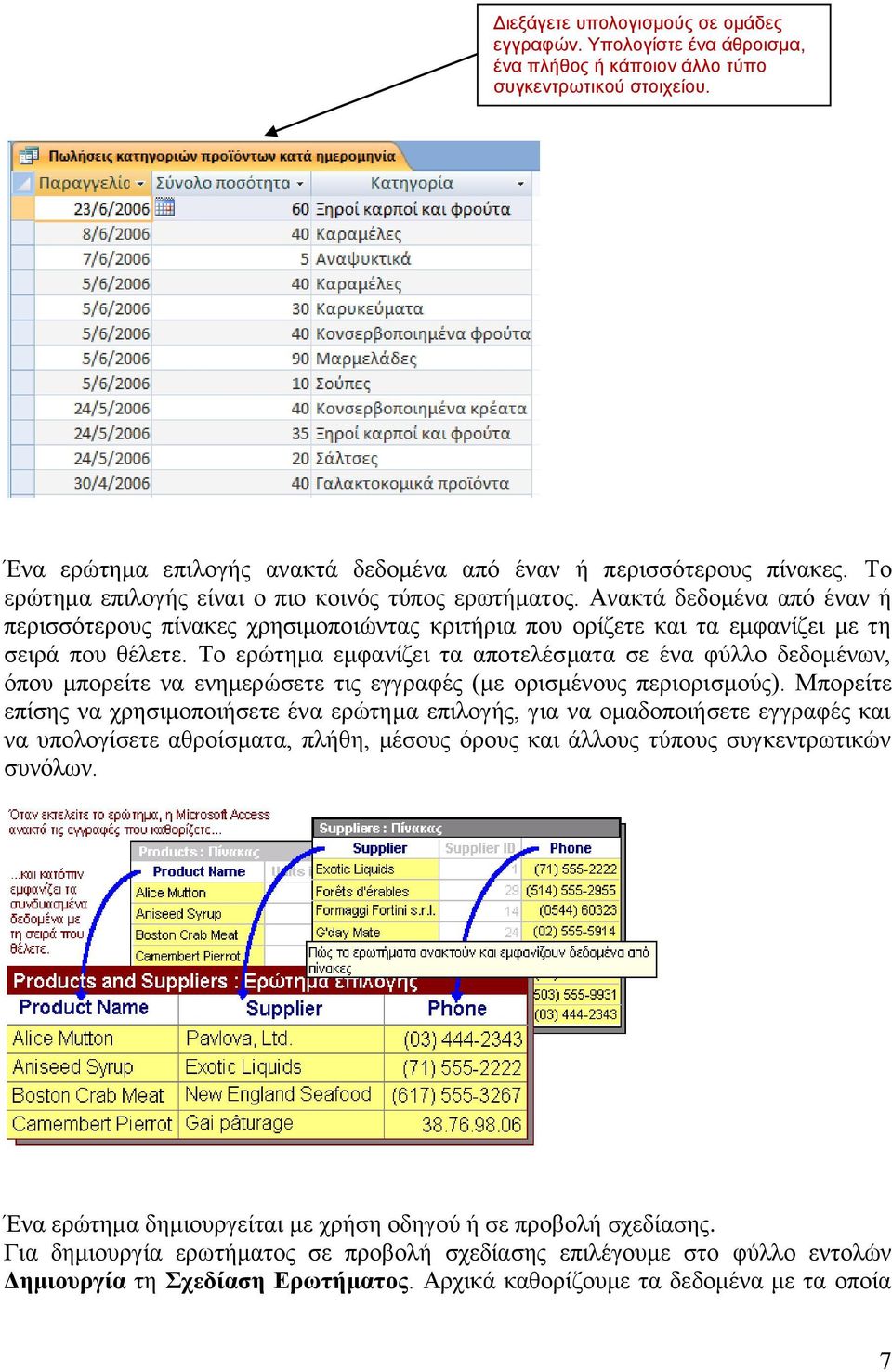 Σν εξώηεκα εκθαλίδεη ηα απνηειέζκαηα ζε έλα θύιιν δεδνκέλσλ, όπνπ κπνξείηε λα ελεκεξώζεηε ηηο εγγξαθέο (κε νξηζκέλνπο πεξηνξηζκνύο).