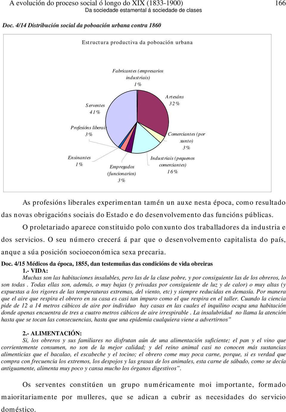 Comerciantes (por xunto) 3% Ensinantes 1% Empregados (funcionarios) 3% Industriais (pequenos comerciant es) 16% As profesións liberales experimentan tamén un auxe nesta época, como resultado das