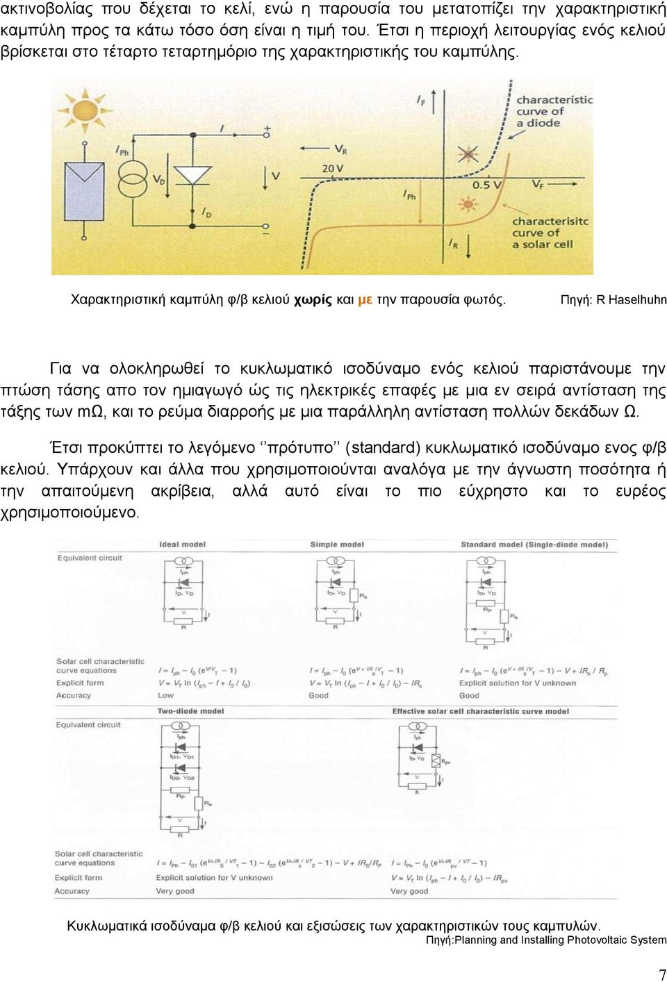 Πεγή: R Haselhuhn Γηα λα νινθιεξσζεί ην θπθισκαηηθό ηζνδύλακν ελόο θειηνύ παξηζηάλνπκε ηελ πηώζε ηάζεο απν ηνλ εκηαγσγό ώο ηηο ειεθηξηθέο επαθέο κε κηα ελ ζεηξά αληίζηαζε ηεο ηάμεο ησλ mω, θαη ην