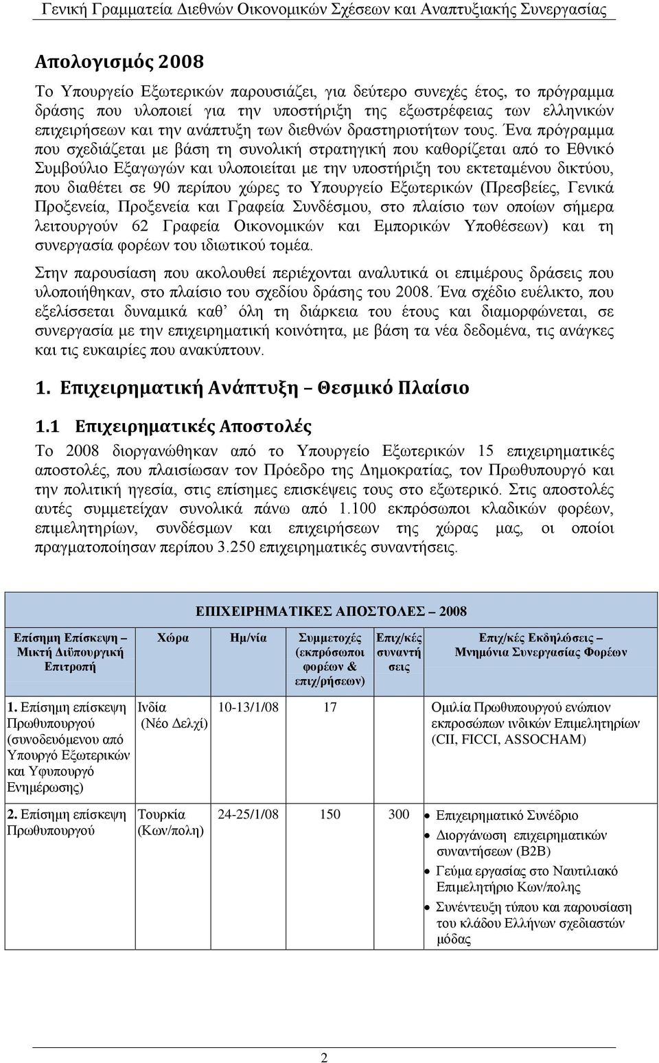 Ένα πρόγραμμα που σχεδιάζεται με βάση τη συνολική στρατηγική που καθορίζεται από το Εθνικό Συμβούλιο Εξαγωγών και υλοποιείται με την υποστήριξη του εκτεταμένου δικτύου, που διαθέτει σε 90 περίπου