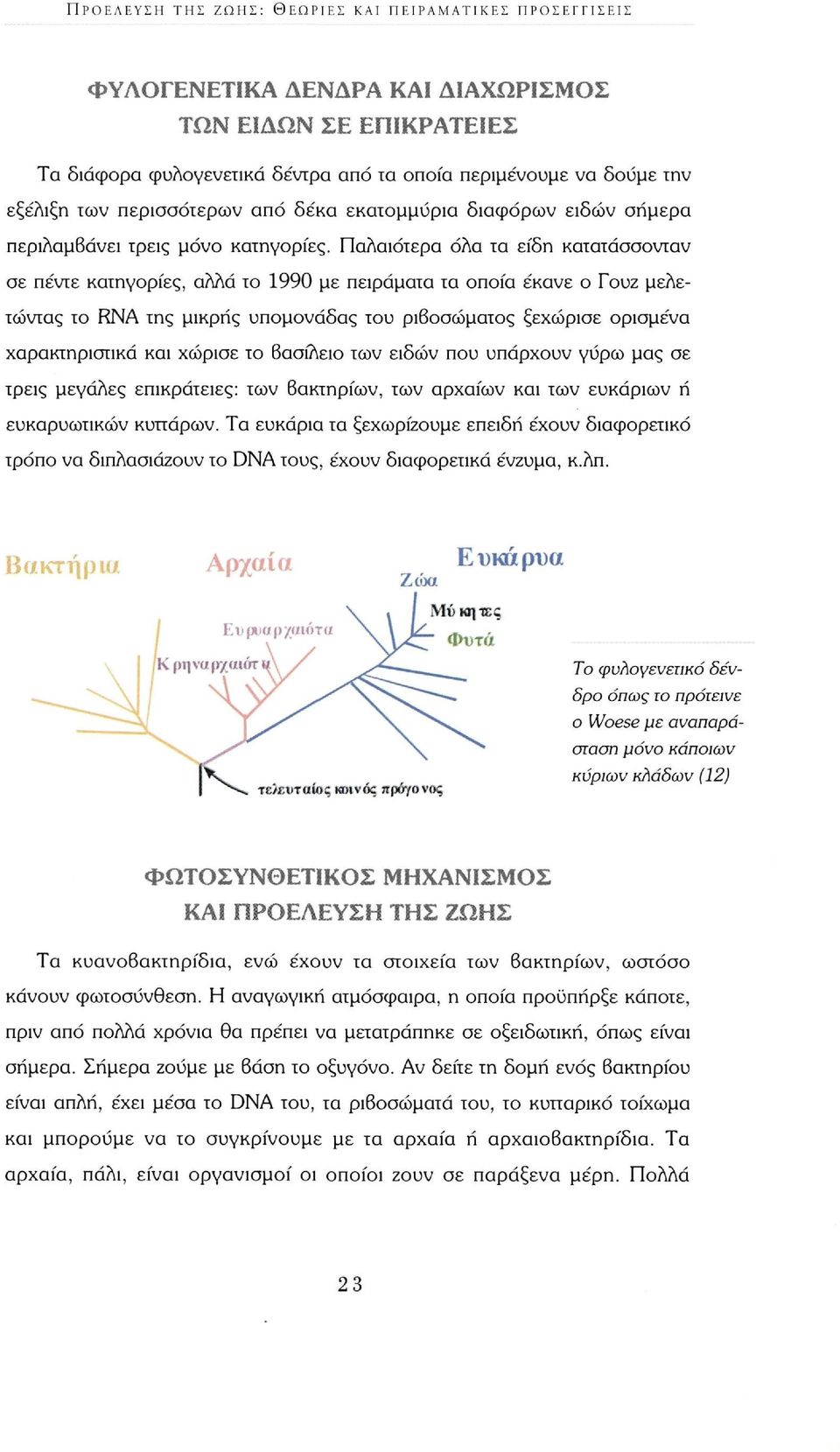 Παλαιότερα όλα τα είδη κατατάσσονταν σε πέντε κατηγορίες, αλλά το 1990 με πειράματα τα οποία έκανε ο Γουζ μελετώντας το RNA της μικρής υπομονάδας του ριβοσώματος ξεχώρισε ορισμένα χαρακτηριστικά και