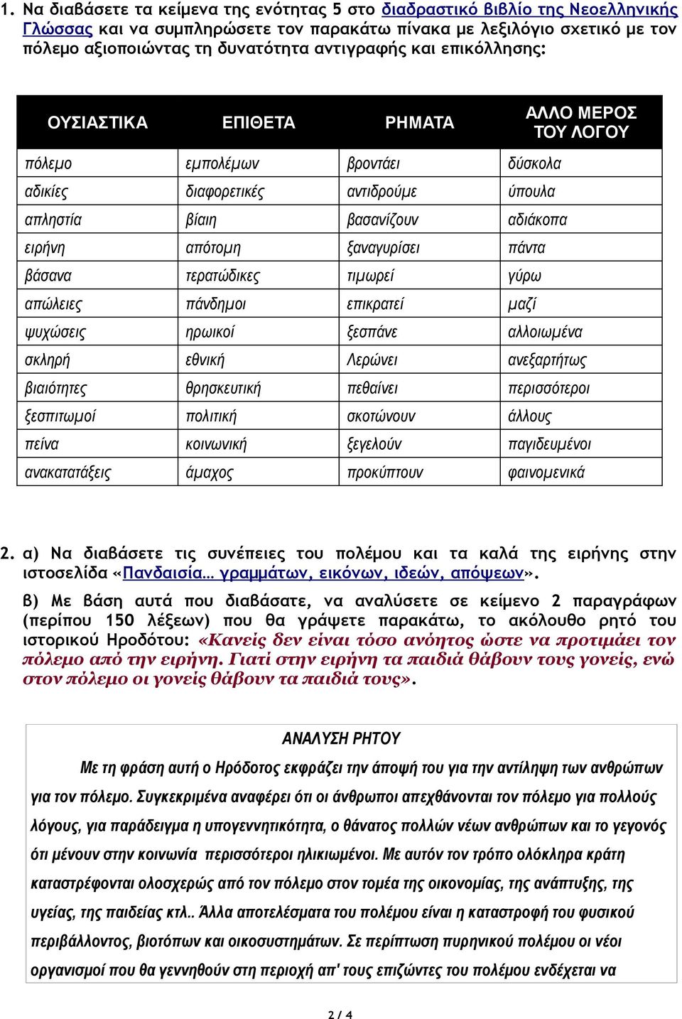 βάσανα τερατώδικες τιμωρεί γύρω απώλειες πάνδημοι επικρατεί μαζί ΑΛΛΟ ΜΕΡΟΣ ΤΟΥ ΛΟΓΟΥ ψυχώσεις ηρωικοί ξεσπάνε αλλοιωμένα σκληρή εθνική Λερώνει ανεξαρτήτως βιαιότητες θρησκευτική πεθαίνει