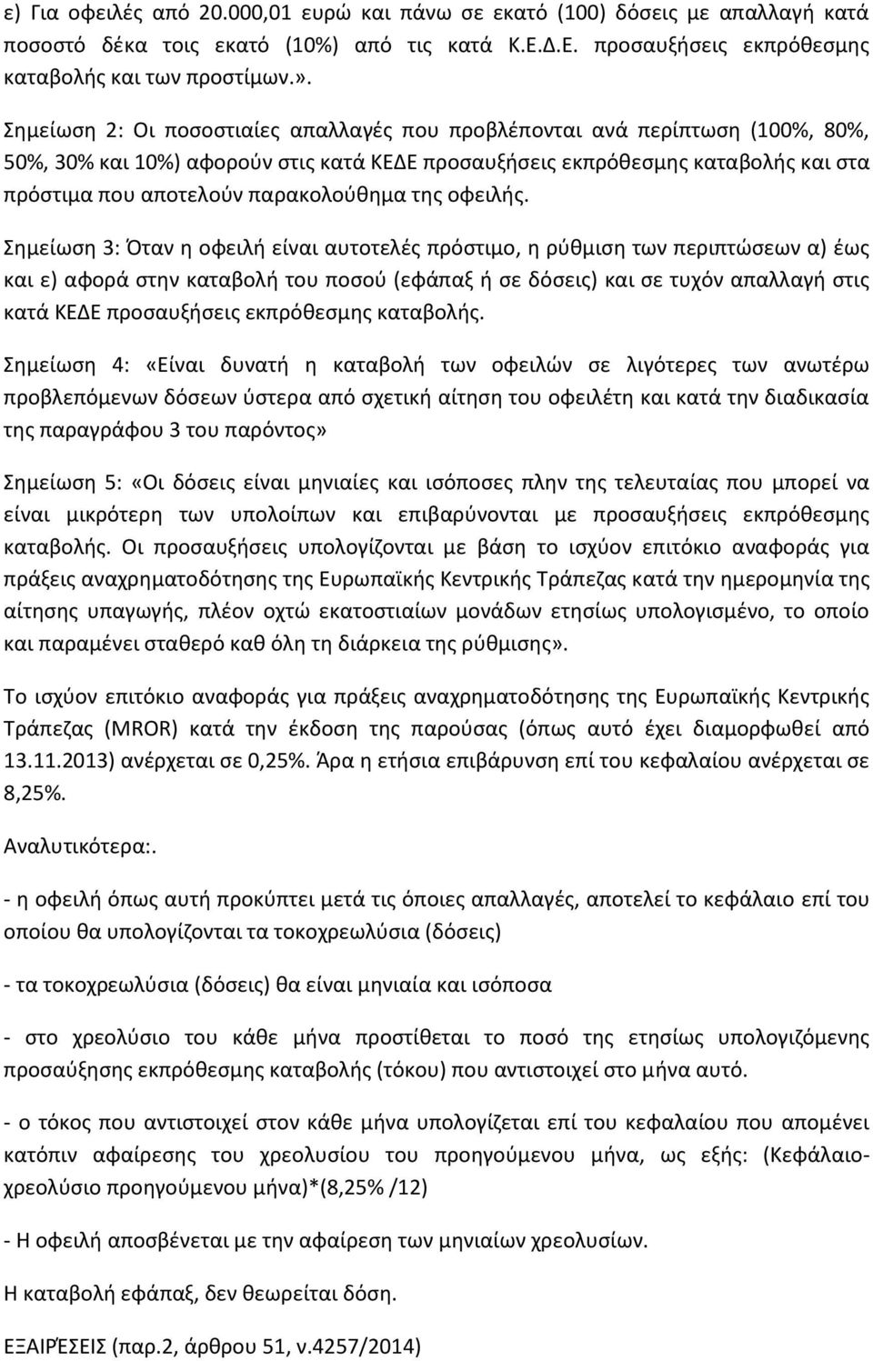 παρακολούθημα της οφειλής.